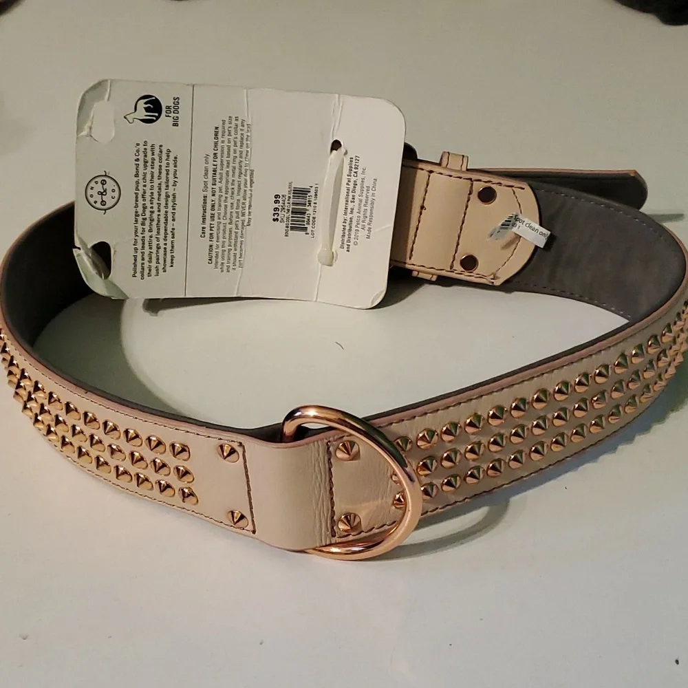 Bond & Co. Cream Studded Dog Collar